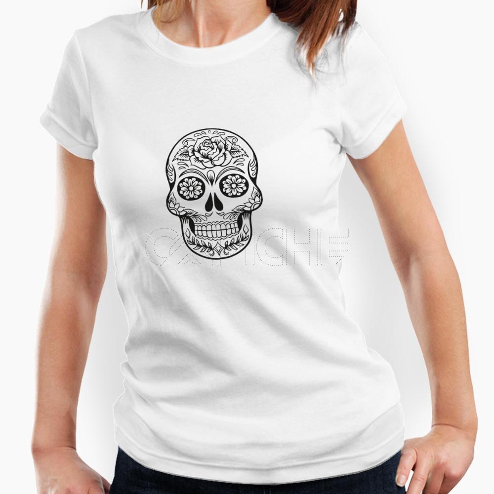 Camiseta Mujer Calavera Mexicana CAPICHE