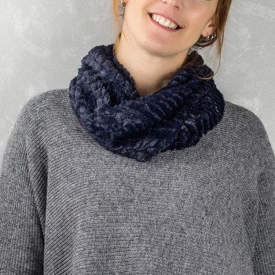 Bufanda de Cuello Doble Flury Azul