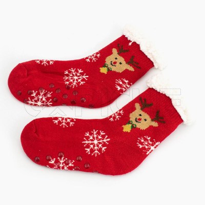 Media Pantufla Navidad Red