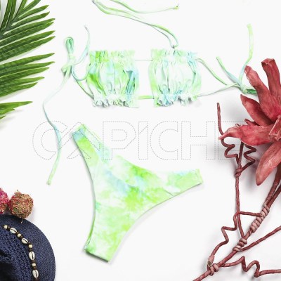 Conjunto Bikini Tie Dye Cortina Verde
