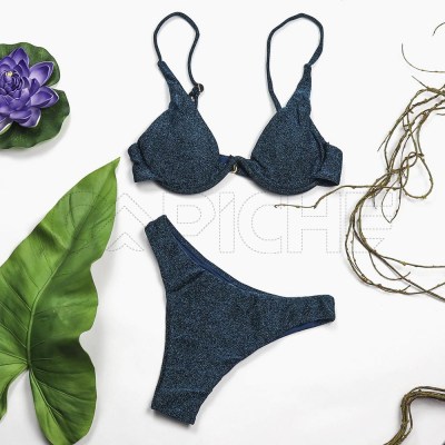 Conjunto Bikini Babado Azul
