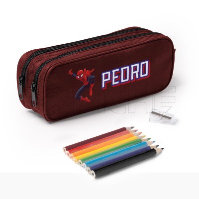 Estuche Escolar Doble Hombre Araña