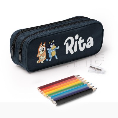 Estuche Escolar Doble Bluey