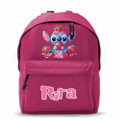 Mochila escolar Stitch Morango