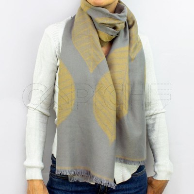 Bufanda Hoja Gris Amarillo
