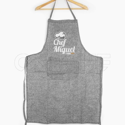 Delantal Gris Chef Personalizable