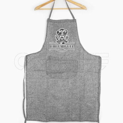 Delantal Gris Chef Personalizable