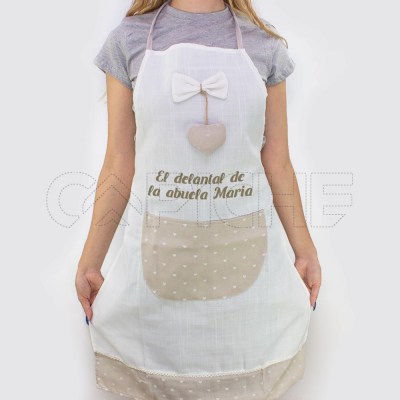 Delantal Personalizado Lacito Beige