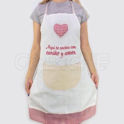 Delantal Personalizado Corazón Rojo