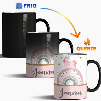 Taza Mágica Unicórnio com Nombre