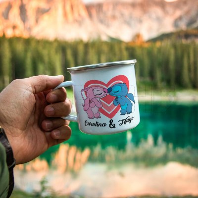 Taza Stitch & Angel Nombre