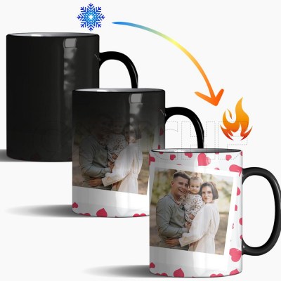 Taza Mágica Personalizable con Fotos Corazones