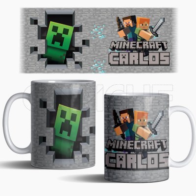 Taza Minecraft con nombre