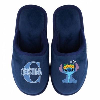 Pantufla Personalizada Stitch Floral