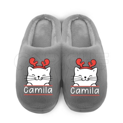 Pantufla Personalizada Pelúcia Gato