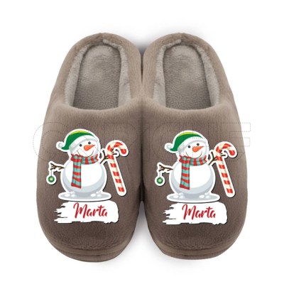 Pantufla Personalizada Pelucia Muñeco Nieve