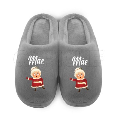 Pantufla Personalizada Pelucia Navidadina