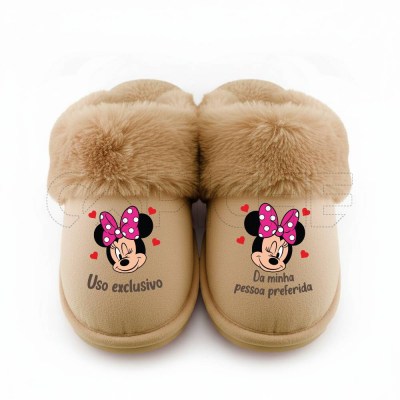 Pantufla Personalizada Mickey & Minnie Uso Exclusivo