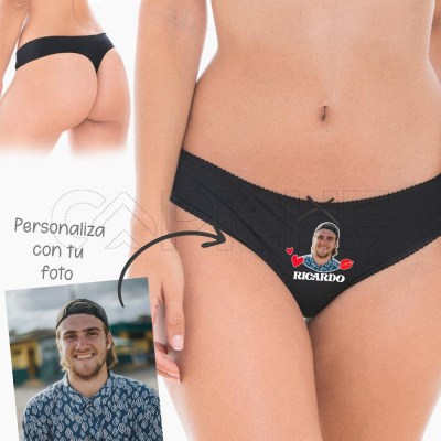 Tanga Mujer Foto y Nombre Personalizado