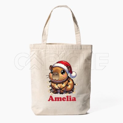 Saco Tote Bag Capivara Navidad