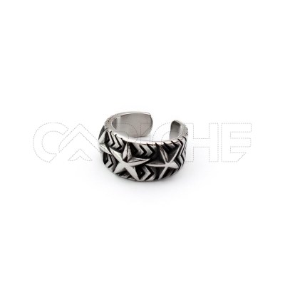 Anillo de acero Masculino Estrella