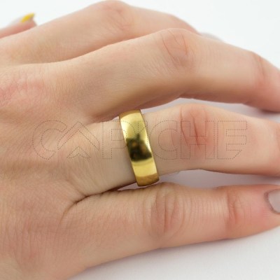 Alianza en acero Classic Dorada 6mm