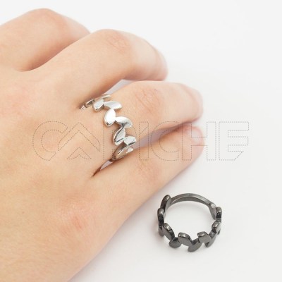 Anillo en acero Petala