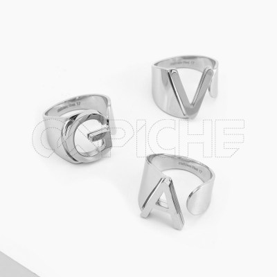 Anillo en acero Abecedário