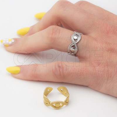 Anillo Ajustable en acero Ojo