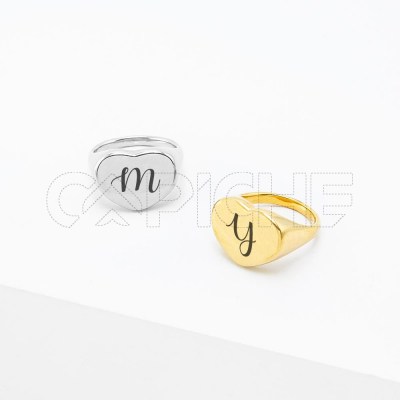 Anillo en acero Meñique Corazón