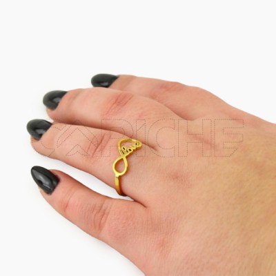 Anillo em acero Infinito Love Dorado