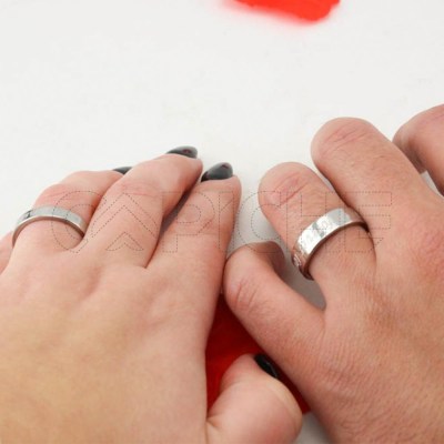 Alianzas em acero Forever Love Plateado