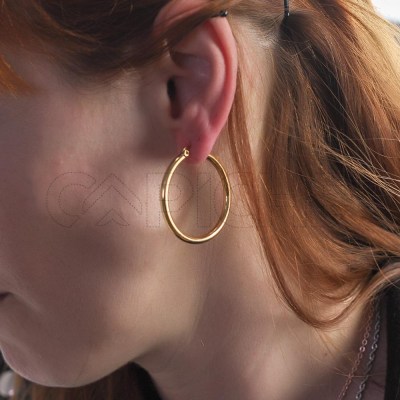 Argollas en acero Santi Dorado