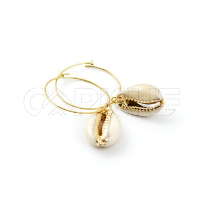 Pendientes en acero Concha