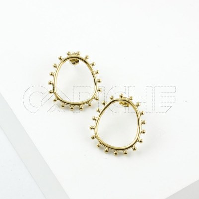 Pendientes en acero Spong Dorado