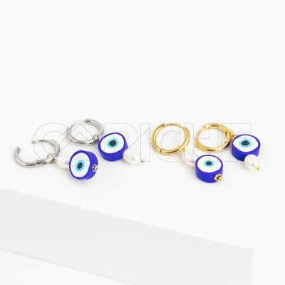 Argollas en acero Ojo turco