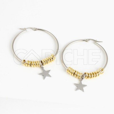 Argollas en acero Estrella