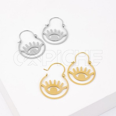 Pendientes en acero Ojo