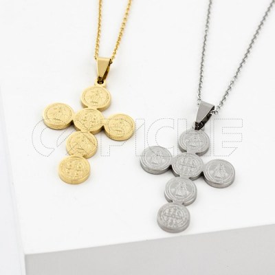 Collar en acero Cruz de Santo