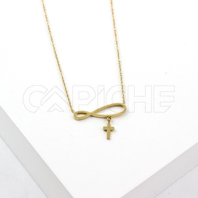 Collar en acero Infinito Dorado