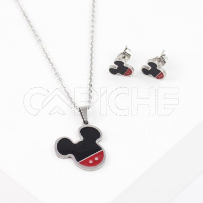 Conjunto en acero Plateado Mikey