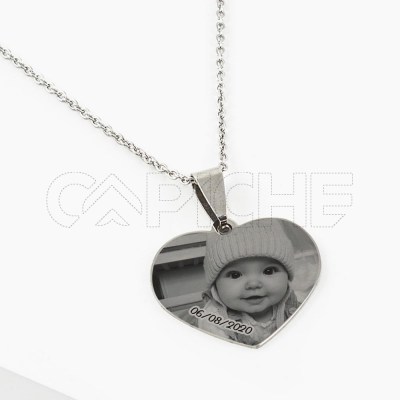 Collar en acero con Foto Fechas Inolvidables