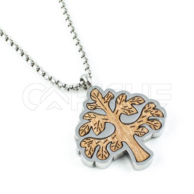Collar en acero Madera Árbol