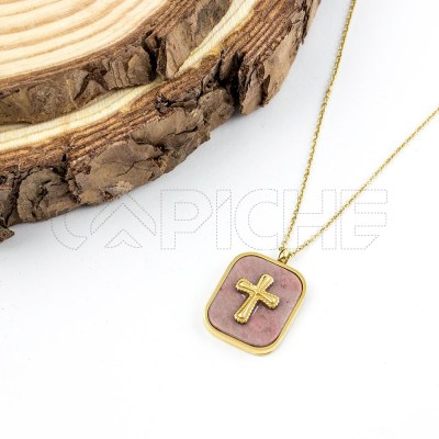 Collar en acero Cruz