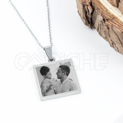 Collar en acero con Foto