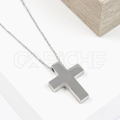 Collar en acero Cruz Simple