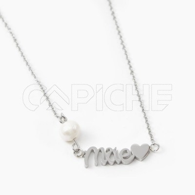Collar en acero Mamá Perla