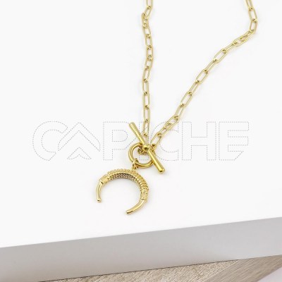 Collar en acero Lunar Dorado