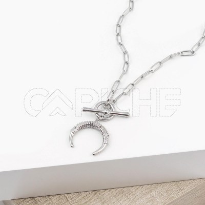 Collar en acero Lunar Plata