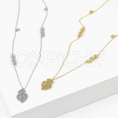 Collar en acero Love Viana